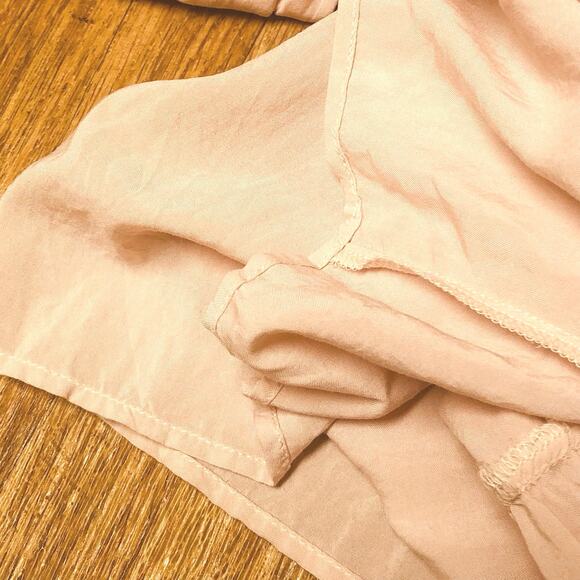 BCBGeneration Light Pink Lace-Up Ties Long Sleeve Peasant Blouse Size XS - Picture 7 of 9